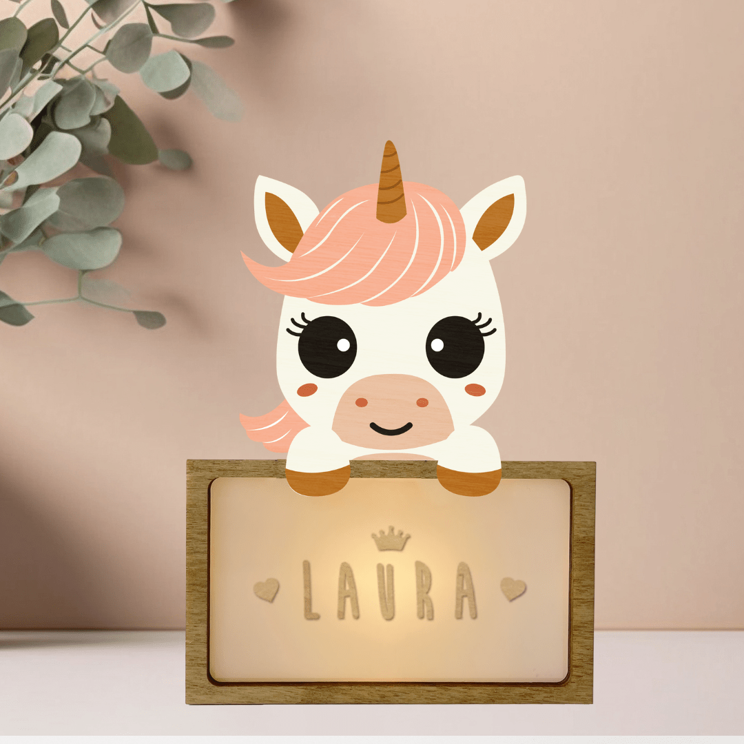 Lampara Infantil Personalizada Unicornio - Nanetes